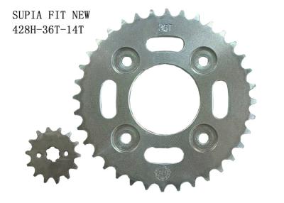 China 36T-14T Motorcycle Sprockets And Chain Kits 1045 Steel And With Thermic Treatment for sale