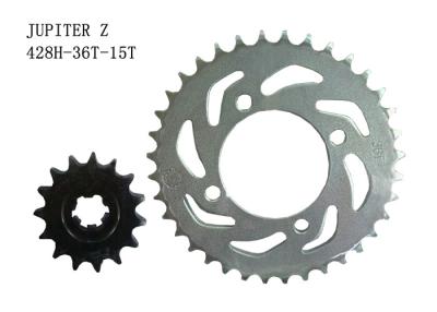 China JUPITER Z Motorcycle Sprocket Chain 36T-15T Heat Treatment Surface ISO Approval for sale