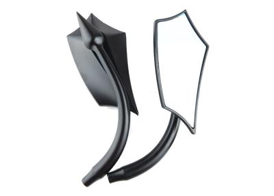 China Pentagonal Leaf Shape Motorcycle Rearview Mirror Tea Color Hd Glass High Strength for sale