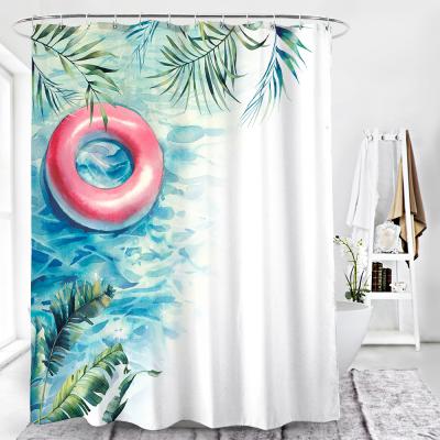 China Amazon Latest Design Waterproof Polyester Bathroom Curtain Stocked Can Be Customized for sale