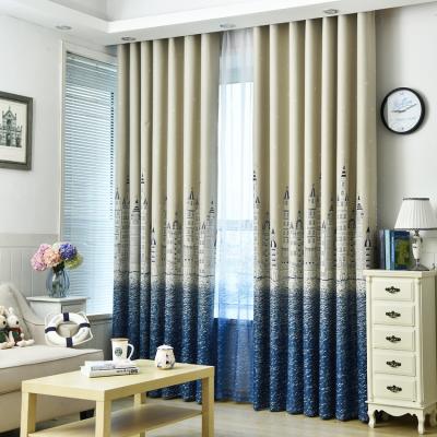 China Blackout Cartoon Castle Printing Living Room Bedroom Home Blackout Polyester Modern Simple Curtain for sale