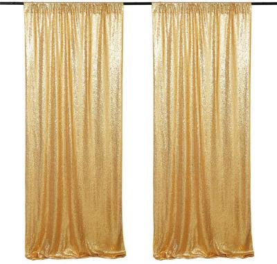 China Hot Sale High Quality Custom Banquet Rose Gold Sequin Curtain Blackout Party Wedding Backdrops for sale