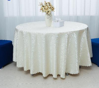 China Wholesale Hot Selling Waterproof Chat Tablecloths Hotel Restaurant Wedding Dinner Polyester Round Tablecloth L Dyed for sale