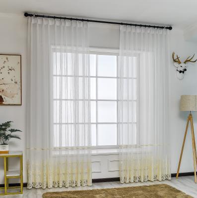 China Modern Luxury Princess Tulle Curtains For Bedroom Romantic Sheer White Curtains For Living Room 3D Embroidered Chat Girls Voile Curtain for sale