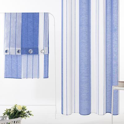 China Modern Simple Design Curtain Fabric Curtain Insulated European Pure Stripe Curtain 100% Polyester for sale