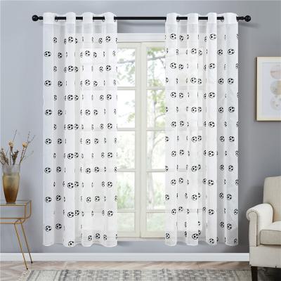 China Factory direct sales flame retardant cheap window curtains sheer sunflower printing golden sheer curtains for sale