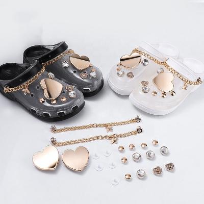 China DIY Creativity Brand Designer Bling Rhinestone Croc Charms Accessories Bling Girl Gift For Clog Shoe Decoration for sale