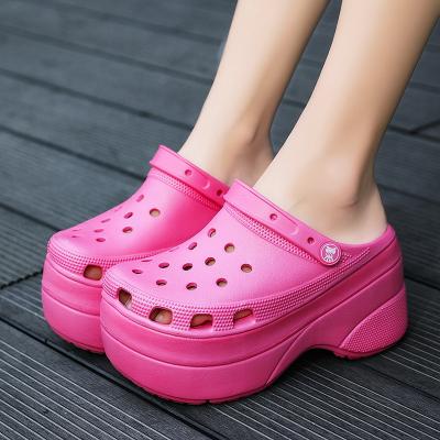 China Waterproof Wholesale 2021 Large Size EVA Breathing Croc New 10 cm Thick Garden Beach Water Soled Shoes For Women Shoes Sandals for sale