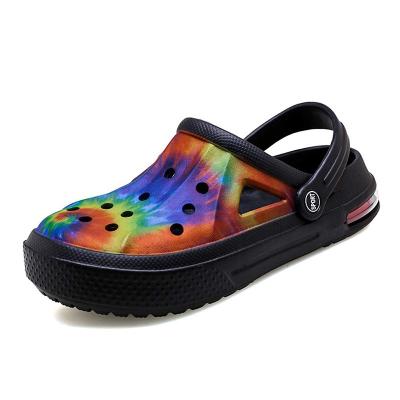 China 2022 Breathable Wholesale Unisex-Adult Croc Classic Link Dye Lined Hoops Shoes Beach Flat Sandals Slippers for sale