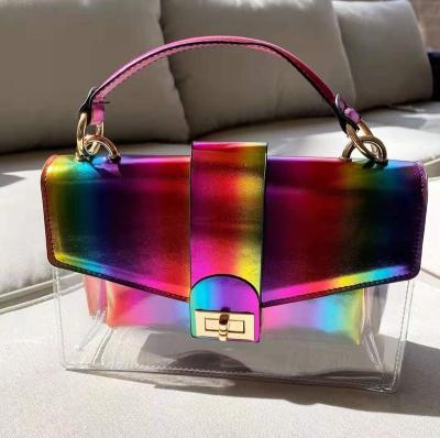 China PU Candy Color Metal Chain Shine Color Women Handbag Double Use Handbag Dye Aids Dinner Purse for sale