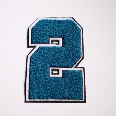 China Custom Towel Embroidery Cheap And Nice High Quality Wholesale Chenille Jacket Iron On Flounder Patches Letter Patch Embroidery Patch for sale