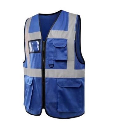 China Cheap blue high visibility hivi safety reflective vest EN20471 and CE standard for sale