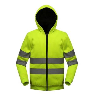 China Yellow High Visibility Winter Fleece Safety Reflective Jacket for sale