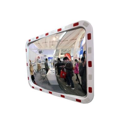 China Exterior With Rectangular Bus Aisle Traffic Mirror Square Cap Reflective Acrylic Convex Mirror for sale