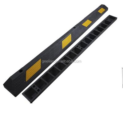 China Reflective Strip Ensure Maximum Visibility 1650mm Wheel Rubber Stopper For Vehicle/Car Parking Stopper for sale