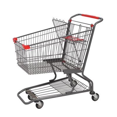 中国 Q235 Steel Shopping Trolley Cart 4in 4 Wheel Push Shopping Trolley 販売のため