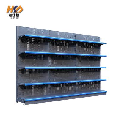 China 5 Layers 80KG Supermarket Shelf Rack Single Side 900MM Gondola Supermarket Steel Shelf for sale