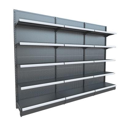 China 2.4m 7 Layer 1200MM Black Gondola Candy Rack Shelving Units For Supermarket 60kg for sale