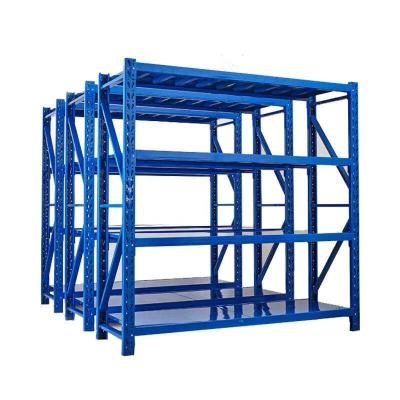 China Boltless-Fach-Einheit Reihe 600KG 0.5M Warehouse Shelf Rack 5 mit Stahlplatten-Blau zu verkaufen