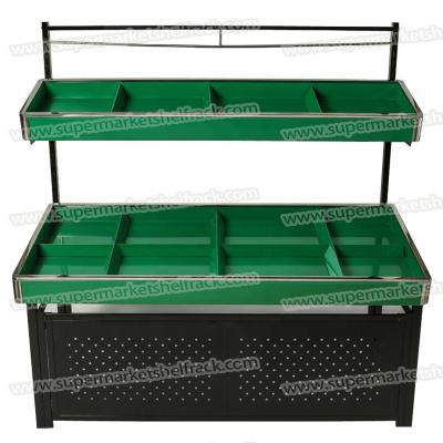 China 1M 0.5M Steel Fruit Display Vegetable Rack For Shop 150kg Supermarket Shelf for sale