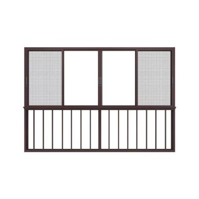 China Magnetic Screen Rustic Style Insulated Aluminum Alloy Window Metal Sliding Windows for Villa for sale