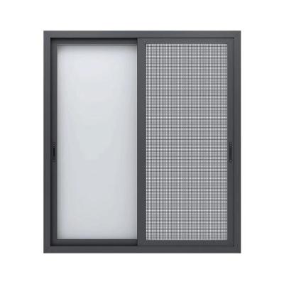 China Magnetic Screen Triple Glazed Thermal Break Aluminum Sliding Windows Double Glazing Metal Glass Window for sale