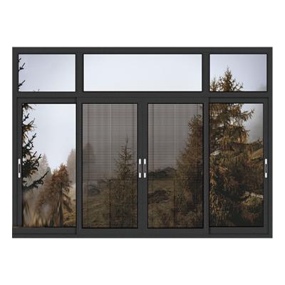 China Magnetic Screen High Standard Energy Saving Hollow Glass Insulated Windows Aluminium Sliding Window for sale