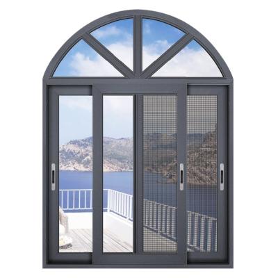 China Sliding Customized Metal Window Arch Shaped Aluminum Windows Aluminum Alloy Sliding Windows for sale