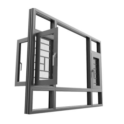 China Magnetic Screen Factory Wholesale Thermal Break Aluminum Casement Window Aluminium Windows Tempered Glass Casement Windows for sale