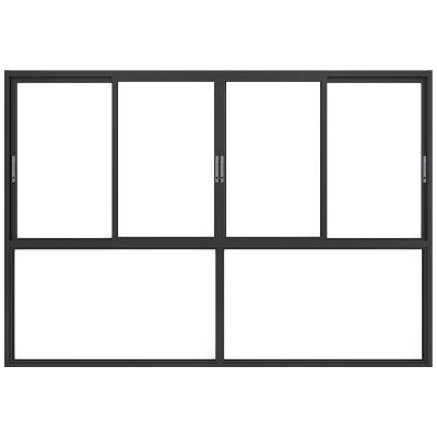 China Magnetic Screen Minimalism Sound Proof Waterproof Double Glazed Aluminum Sliding Windows for Living Room for sale