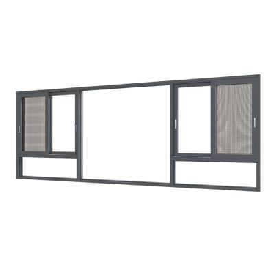 China Magnetic Screen Morden Style Double Glazed Windows Sliding Glass Windows and Doors Thermal Break Aluminum for sale