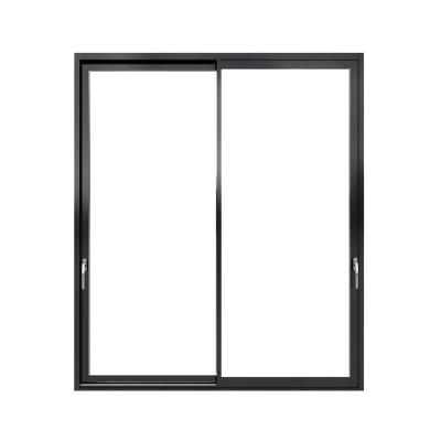 China Thermal Insulation Black Modern House Tempered Aluminum Door Thermal Break Aluminium Profiles Door Sliding Doors for sale