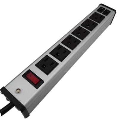 China Dual USB Port Charging and 6 Outlets US Power Strip with Extension Cable SFC306-612-USB for sale