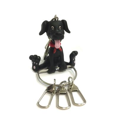 China Personalized Custom 3.5 cm I Love Dogs Jewelry Wholesale Keychain Factory Price Key Chain Charms PVC Keyring SINCE2005 for sale