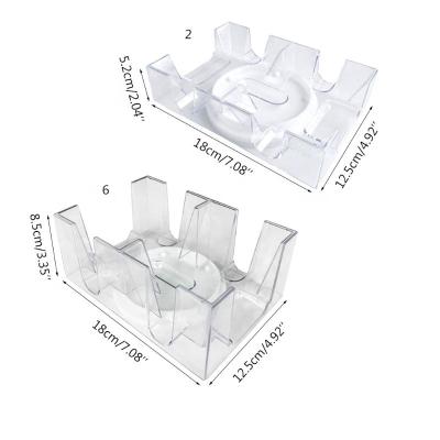 China Accessories 2 Deck Plastic Casino Poker Card Box PC Game Card Holder Transparent Holder With Turntable for sale