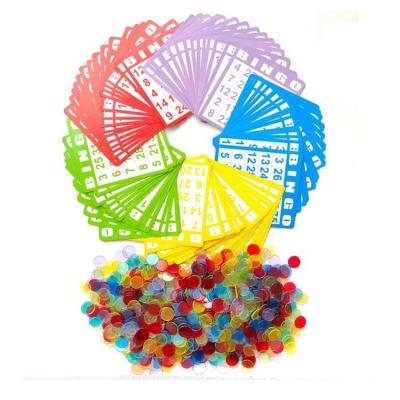 China Bingo Cage Game Set/Gift/Home/Office Bingo Game Set with 100 Bingo Cards and 1000 Colorful Transparent Bingo Chips for sale