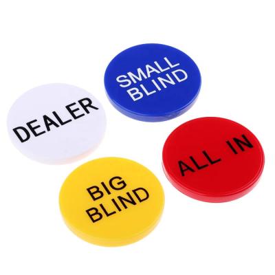 China Casino Accessories Set 4 Professional Casino Texas Holdem Poker 2Inch Dealer Chip Buttons DBSET-4Dealer Button Set for sale