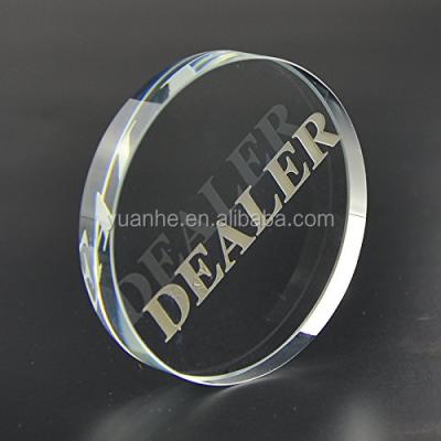 China Yuanhe Dealer Glass Transparent Poker Buttons DB-CR for sale