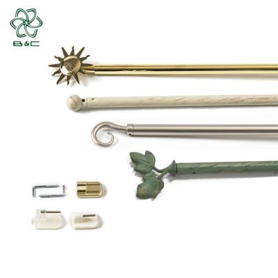 China Modern Cheap Price New Design Coffee Wholesale Good Quality Curtain Rods With Durable Bracket And Rust Endings Set for sale