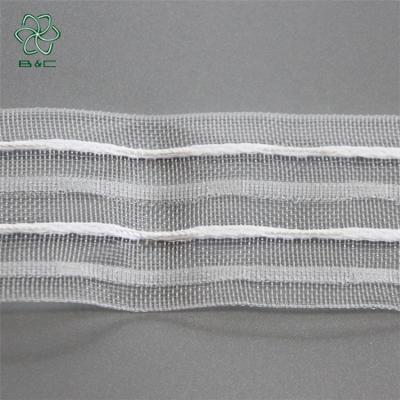 China Eco-friendly Guarantee Quality Transparent Curtain Weaving Tape Various Tape Width With Holes for sale