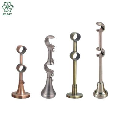 China Easy Install European Style Double Curtain Pole Frames Strong Metal Side Ceiling Pole Bracket For Curtain Rod for sale