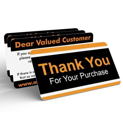 China For Amazon 5 Star Review Get 5 Star Reviews Cheap Product Insert Amazon PVC Thank You Card With Glossy Surface for sale