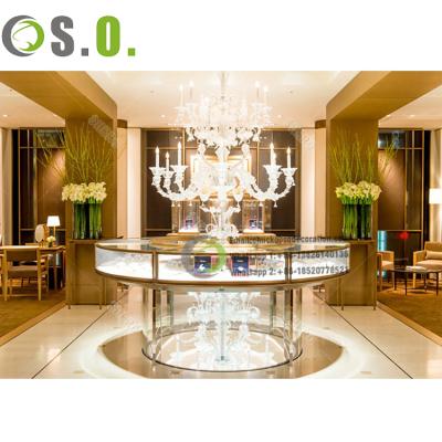 China Luxury Elegant Jewelry Display Counter Stainless Steel Used Jewelry Showcases For Jewelry Store Furniture for sale