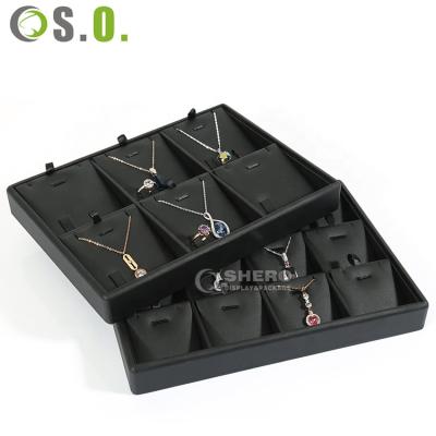 China Jewelry Store Package Customized PU Leather Jewelry Display Tray Jewelry Tray for sale