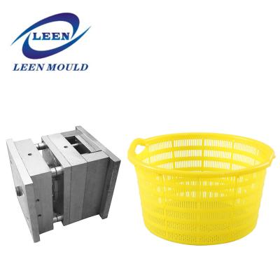 China Huangyan Plastic Factory Round Fruit Basket Plastic Injection Molds High Quality Stackable Vegetable Turnover Basket Mold for sale