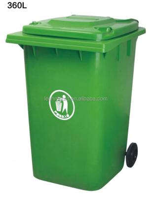 China Taizhou 360L Kitchen Sustainable Plastic Waste Bins With Two Wheels, Outdoor Trash Can for sale