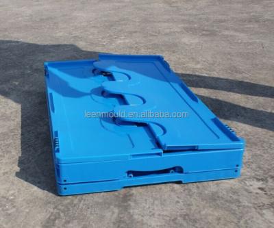 China Taizhou narrow plastic collapsible narrow collapsing container, sale folding food crate, folding container with lid for sale