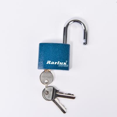 China High Security Decentered Solid Blue Color Manufacturing Iron Plastic Painted Hardened Steel Padlock for sale