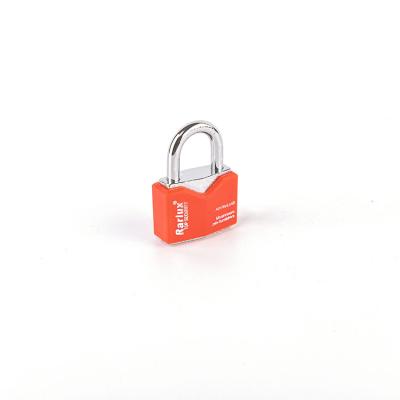 China Short Wide Application 40mm Chrome Plated Iron Padlock Colorful Plastic Cover Safety Snatch Rhombic Padlock for sale