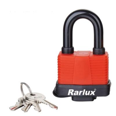 China Rarlux Steel Waterproof Steel Padlock Plastic Top Security Shell Laminated Padlock for sale